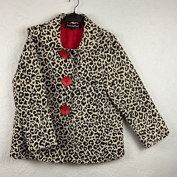 painted pony Jackets & Blazers - Women’s Painted Pony Leopard Print Swing Coat Size Medium